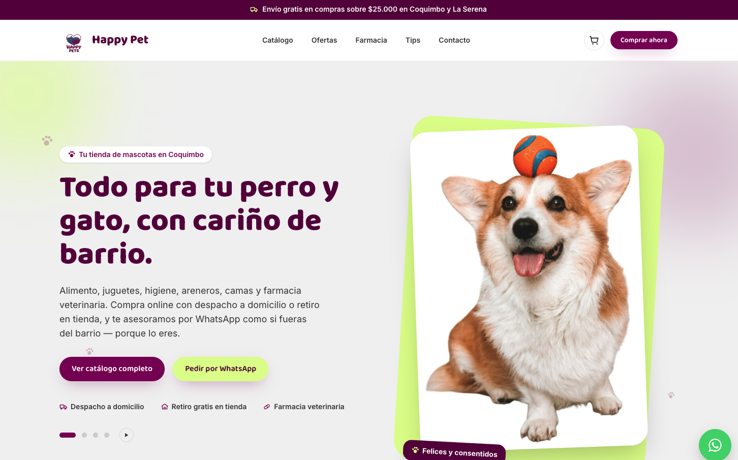 Vista previa del proyecto Happy Pet