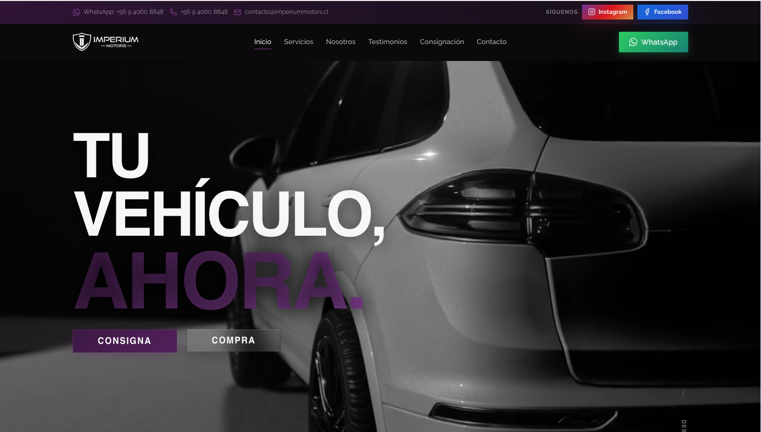 Vista previa del proyecto imperiummotors.cl